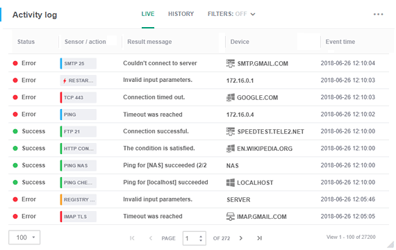 Журнал активности